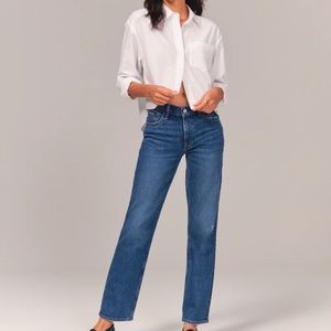 NWT Abercrombie & Fitch The 90s Straight Low Rise medium wash size 4/27